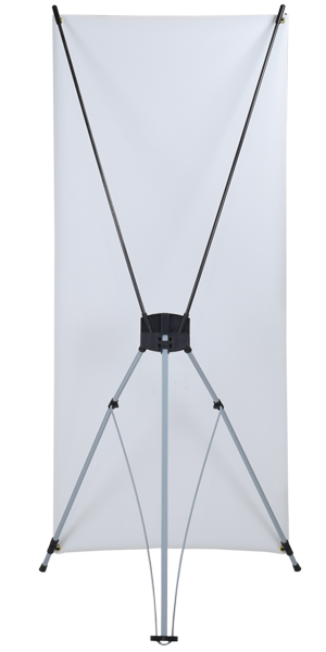Durable X-stand banner with UV-printed insert and free travel bag