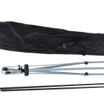 Portable X-stand banner with UV-printed graphic and travel bag