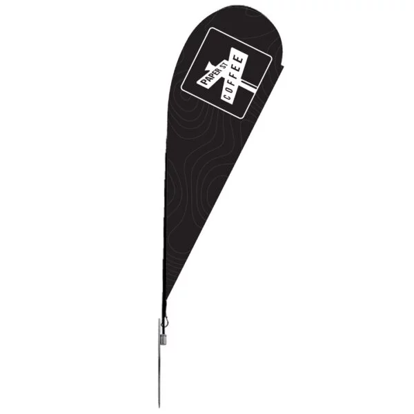 11.2ft teardrop flag for outdoor branding at gyms and fitness events
