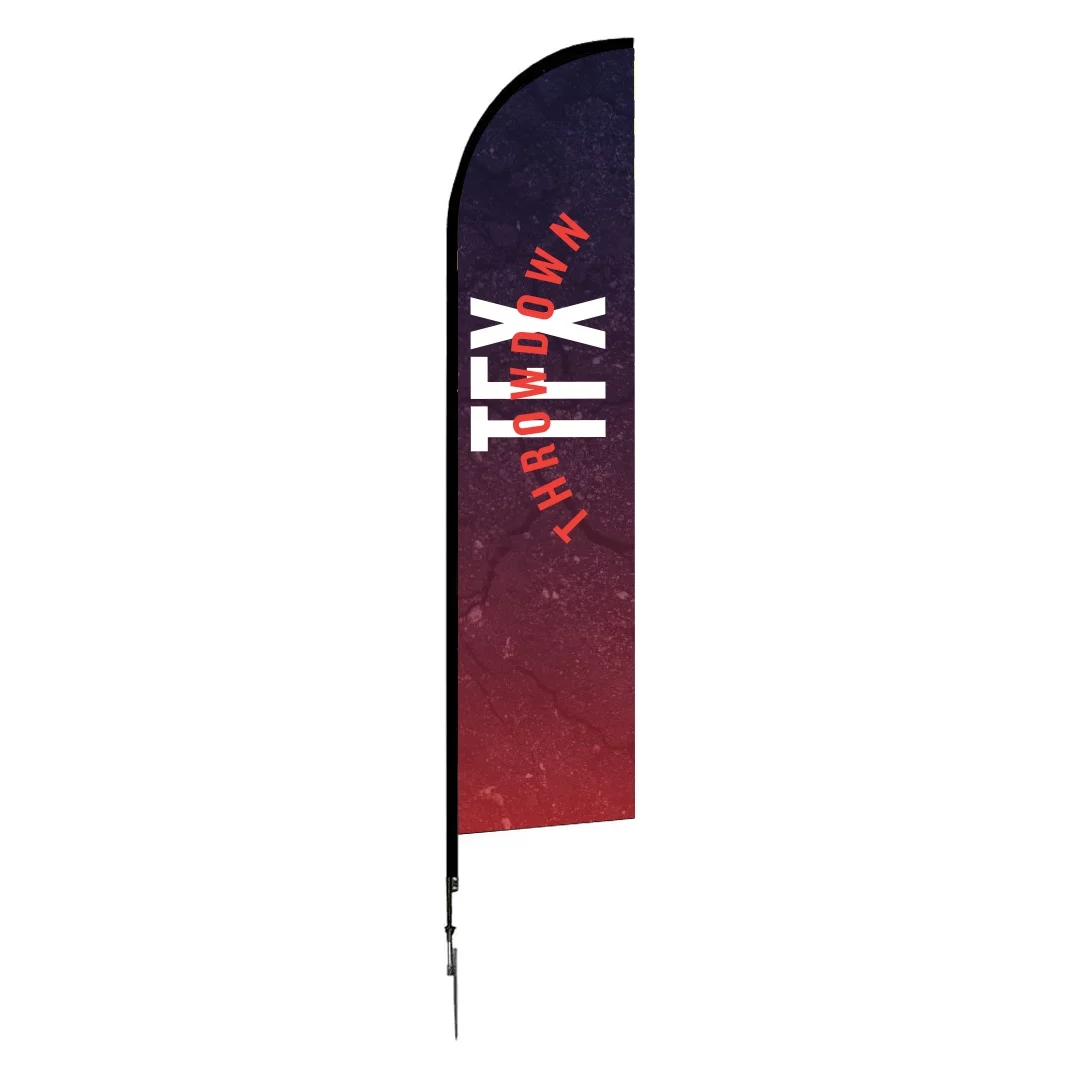 14ft angled feather flag for high-visibility event promotion
