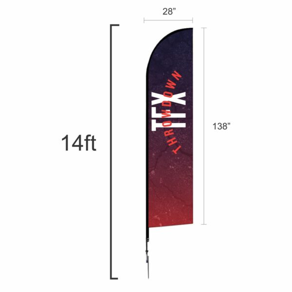 14ft angled feather flag for high-visibility event promotion