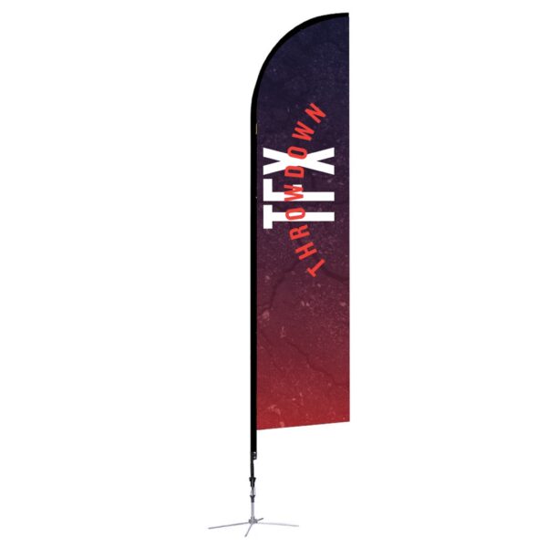 14ft angled feather flag for high-visibility event promotion
