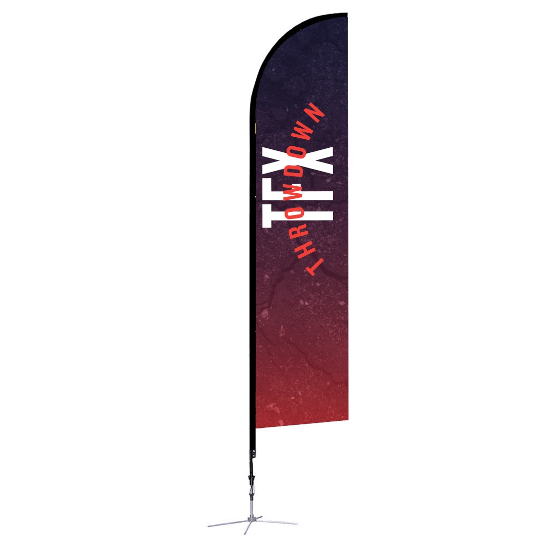 14ft angled feather flag for high-visibility event promotion