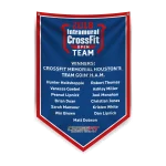 Custom pennant banner for showcasing athlete achievements in the gym