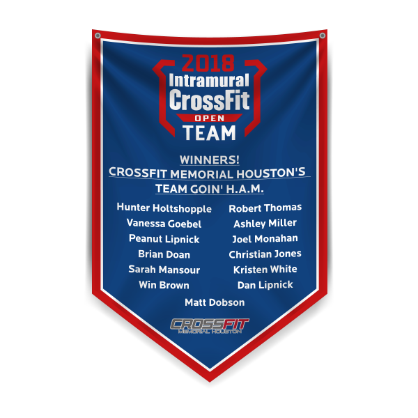 Custom pennant banner for showcasing athlete achievements in the gym