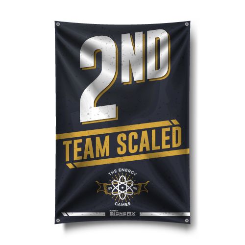 Custom 2nd place podium banner for team scaled division awards