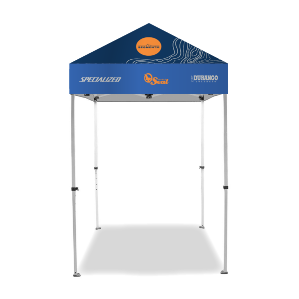 Image of a sturdy 5ft canopy tent. The tent features a durable frame with weather-resistant fabric, providing shade and shelter for outdoor events, markets, or gatherings.
