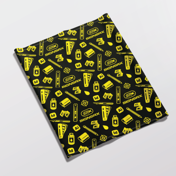 Custom neck gaiter with gym logo for face, head, or wrist coverage