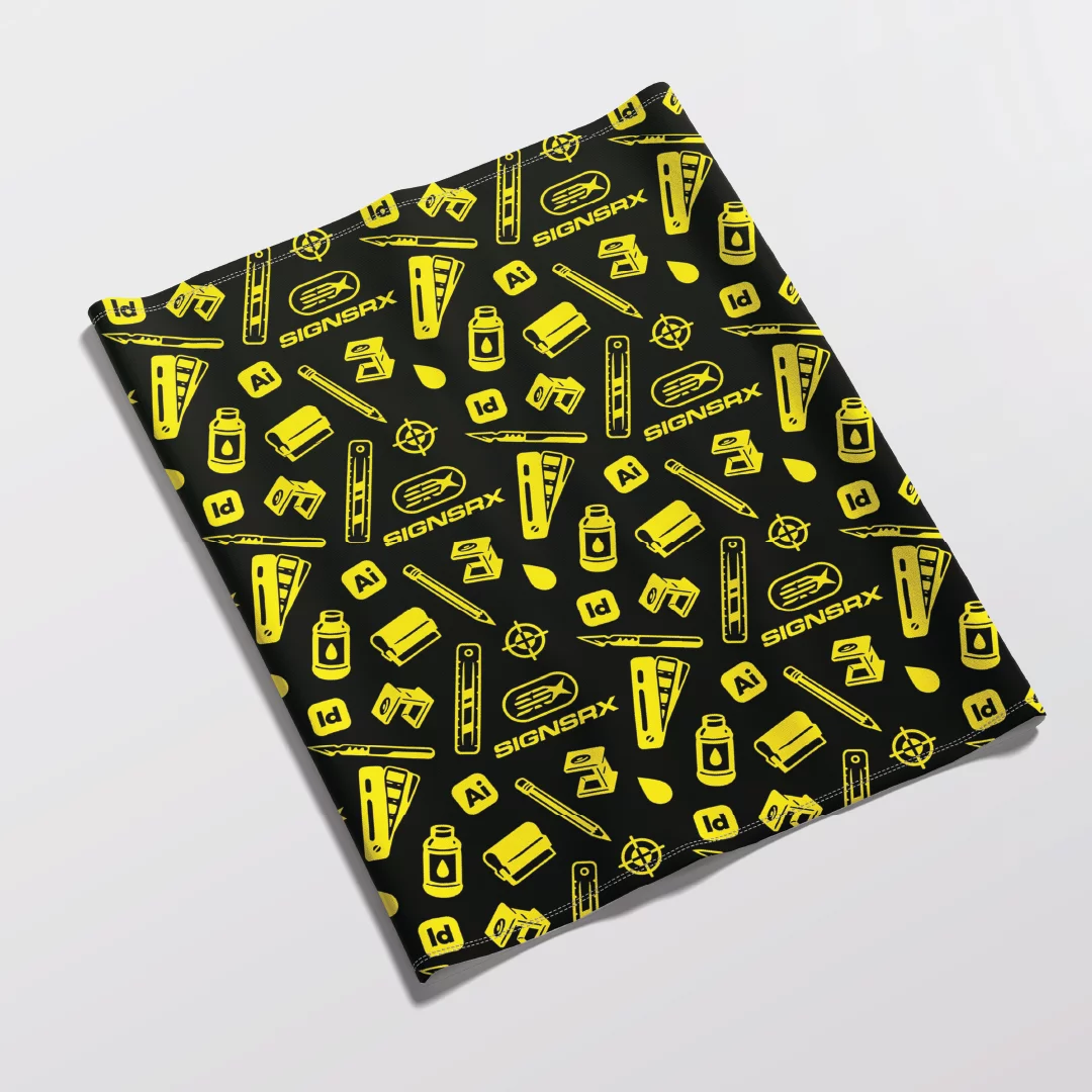 Custom neck gaiter with gym logo for face, head, or wrist coverage