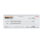 Giant check sign for contests, donations, and award ceremonies
