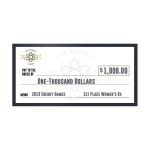 Giant check sign for contests, donations, and award ceremonies