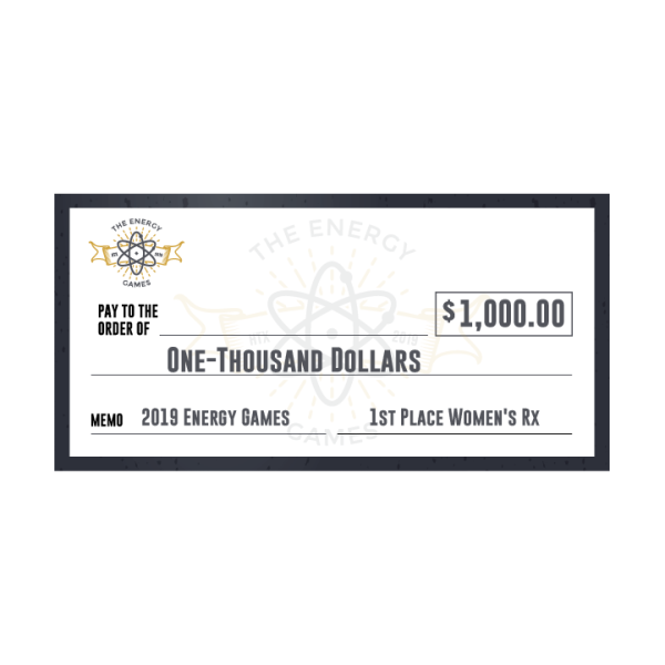 Giant check sign for contests, donations, and award ceremonies