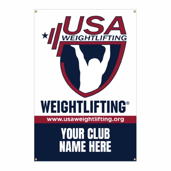 USAW 13oz vinyl banner for gym motivation and official branding