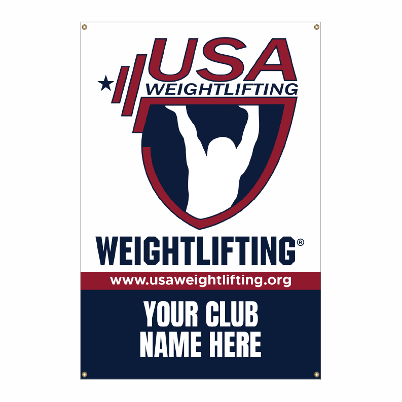 USAW 13oz vinyl banner for gym motivation and official branding