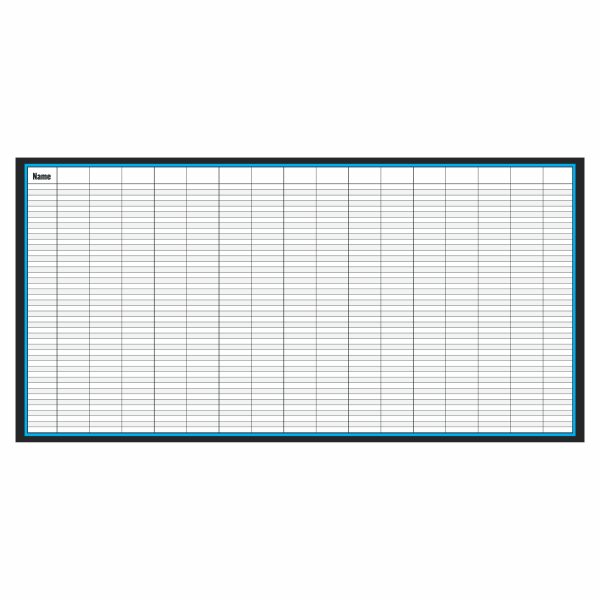 Blank movement dry erase board(blue) for tracking CrossFit workouts and skills