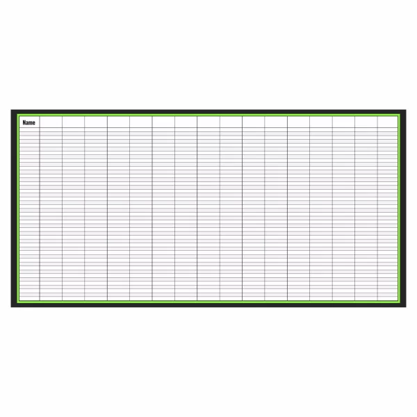 Blank movement dry erase board(green) for tracking CrossFit workouts and skills