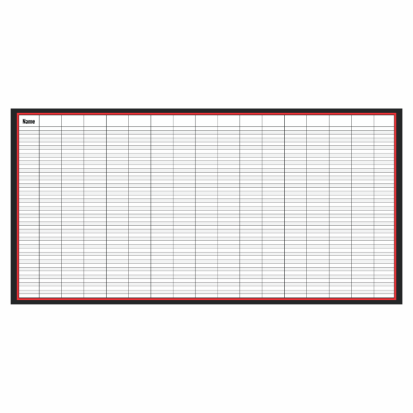 Blank movement dry erase board (red) for tracking CrossFit workouts and skills