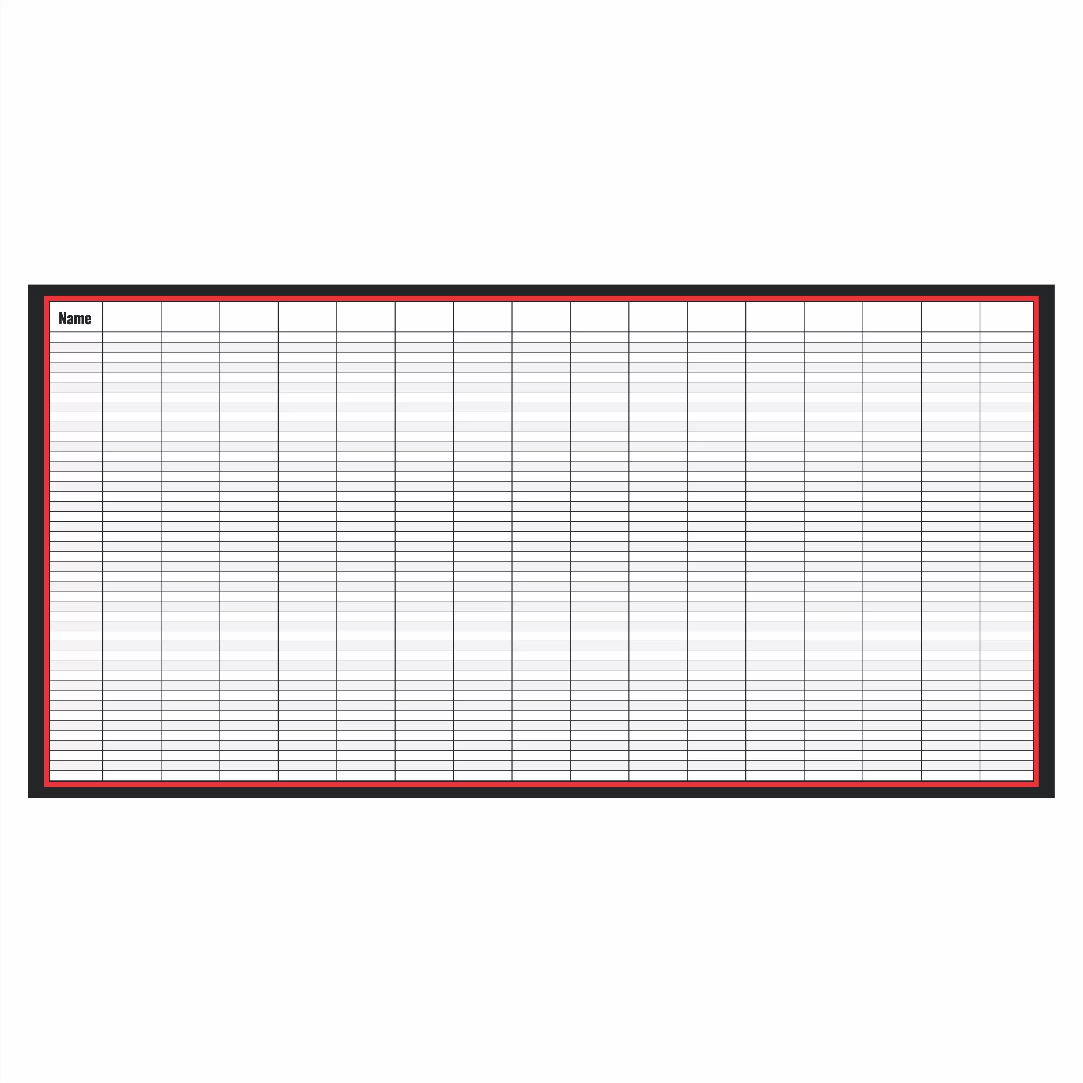 Blank movement dry erase board(red) for tracking CrossFit workouts and skills