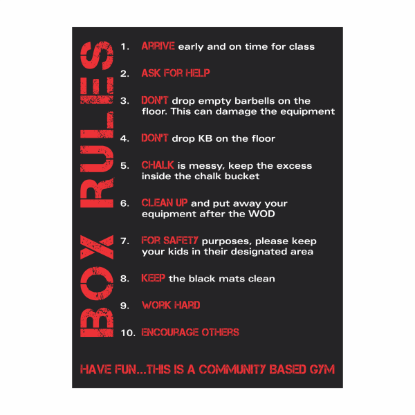 Box Rules Sign