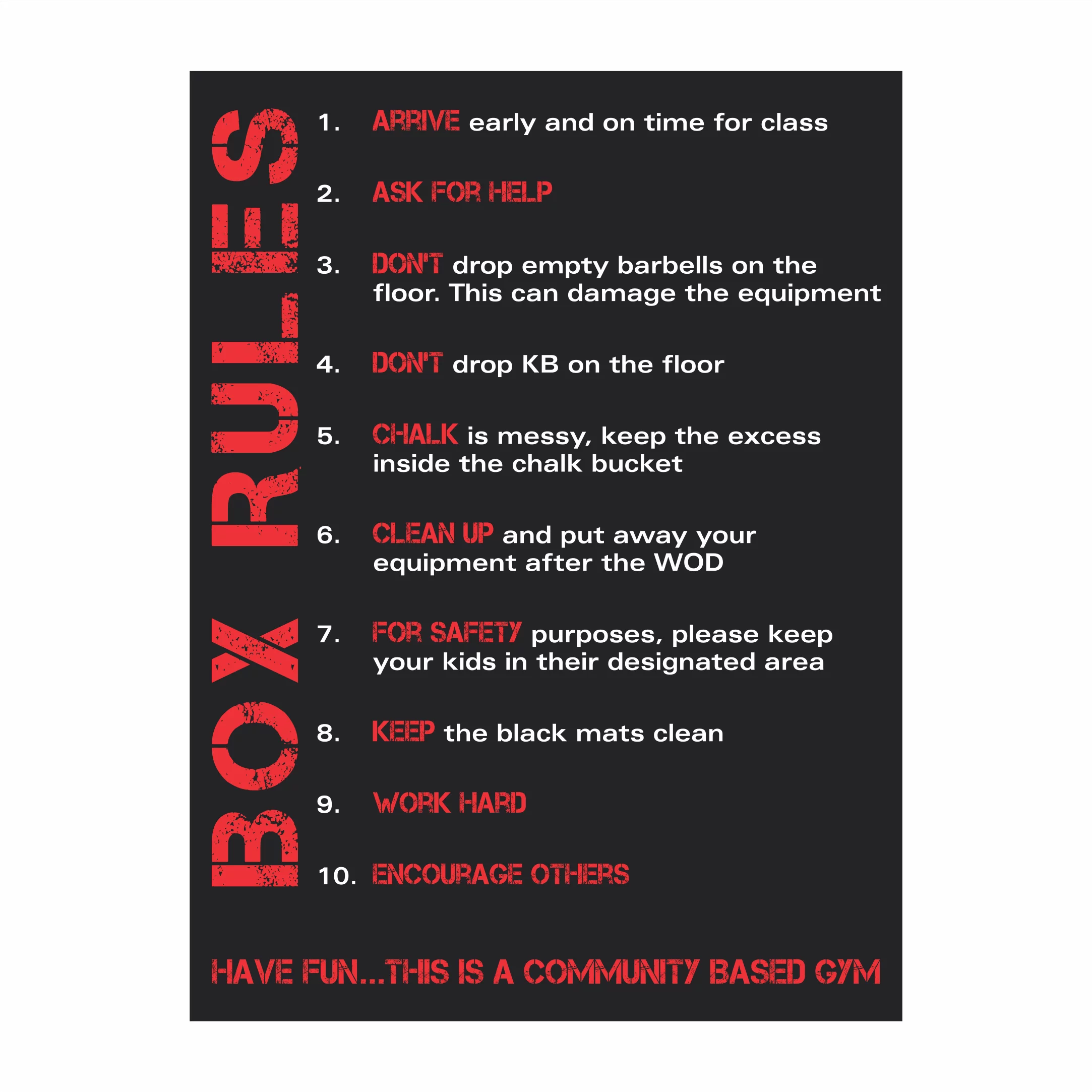 Box Rules Sign