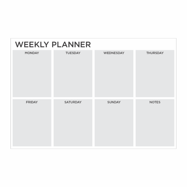 Weekly dry erase calendar board for CrossFit gym scheduling