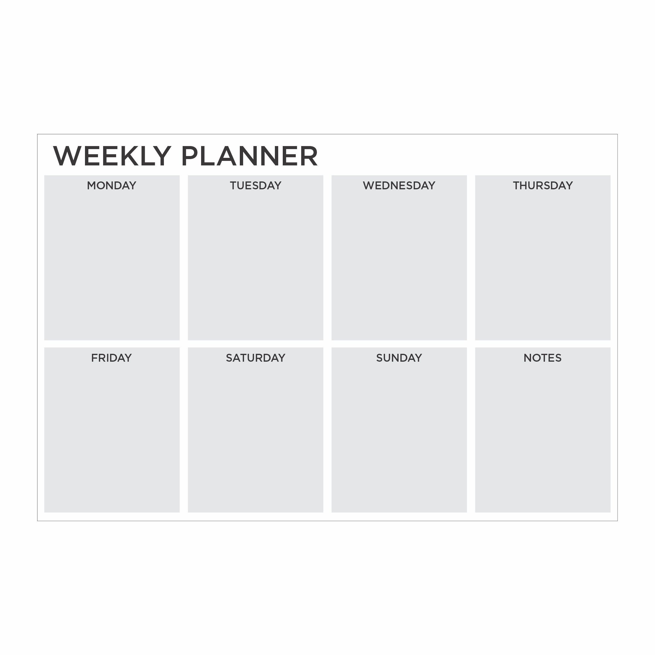 Weekly dry erase calendar board for CrossFit gym scheduling