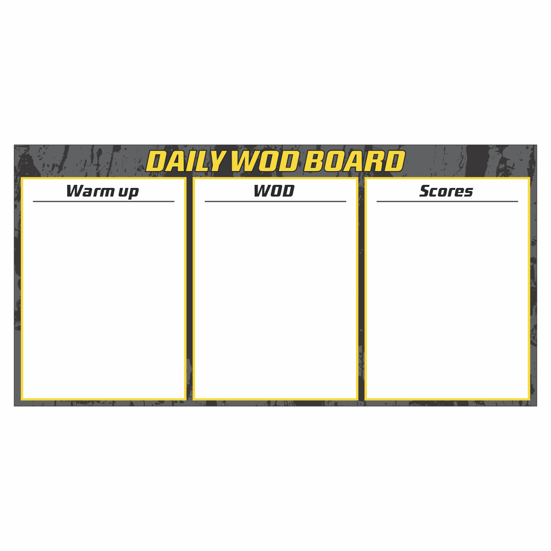 Custom Daily WOD dry erase board for CrossFit gym programming