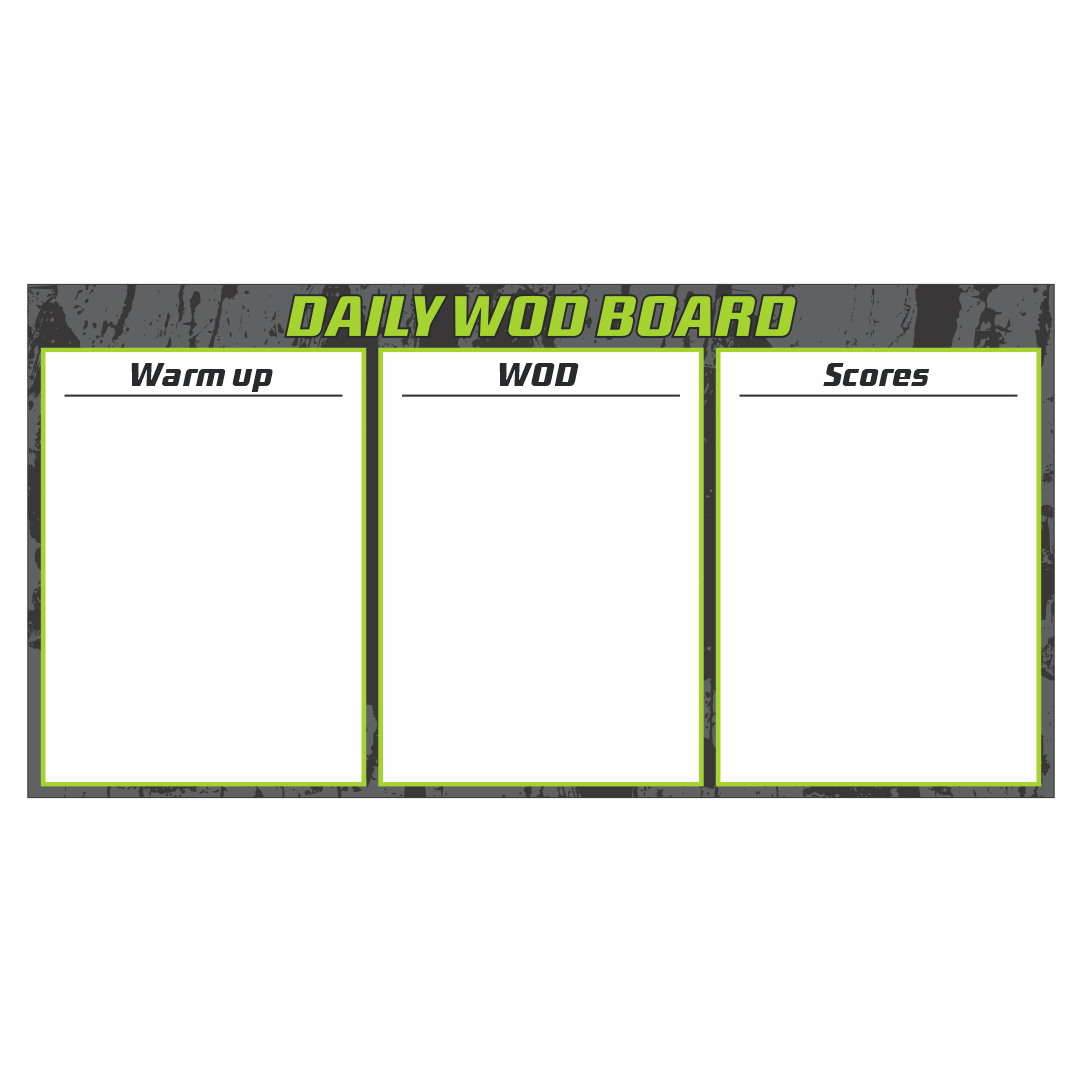Custom Daily WOD dry erase board for CrossFit gym programming