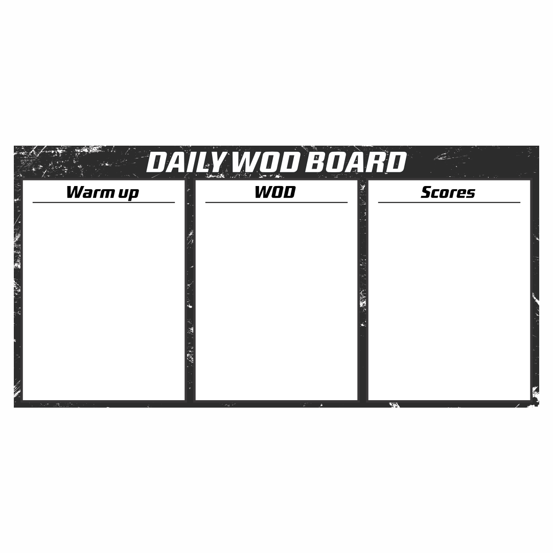 Custom Daily WOD dry erase board for CrossFit gym programming