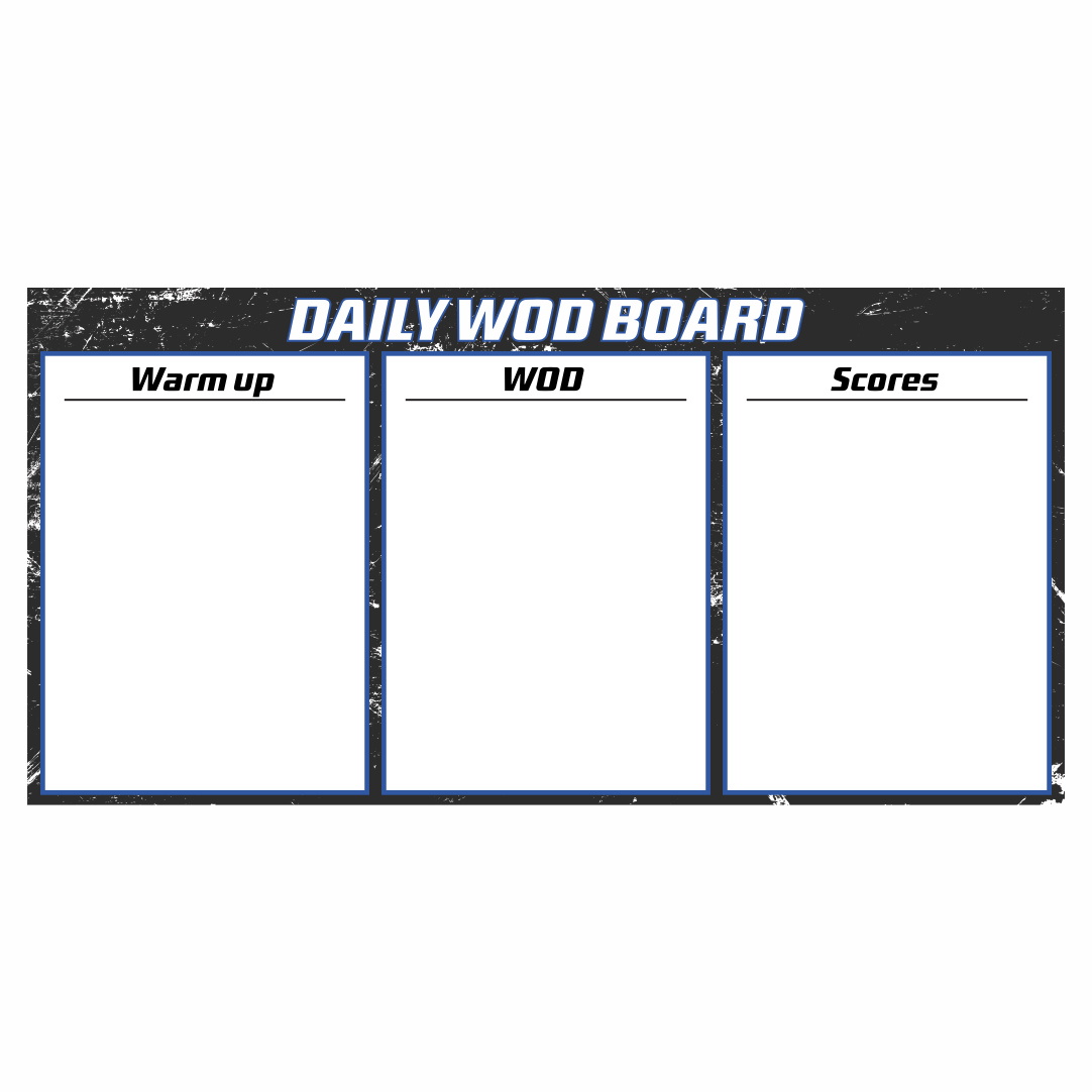 Custom Daily WOD dry erase board for CrossFit gym programming