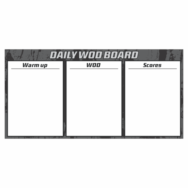Daily WOD board with customizable layout and gym color scheme