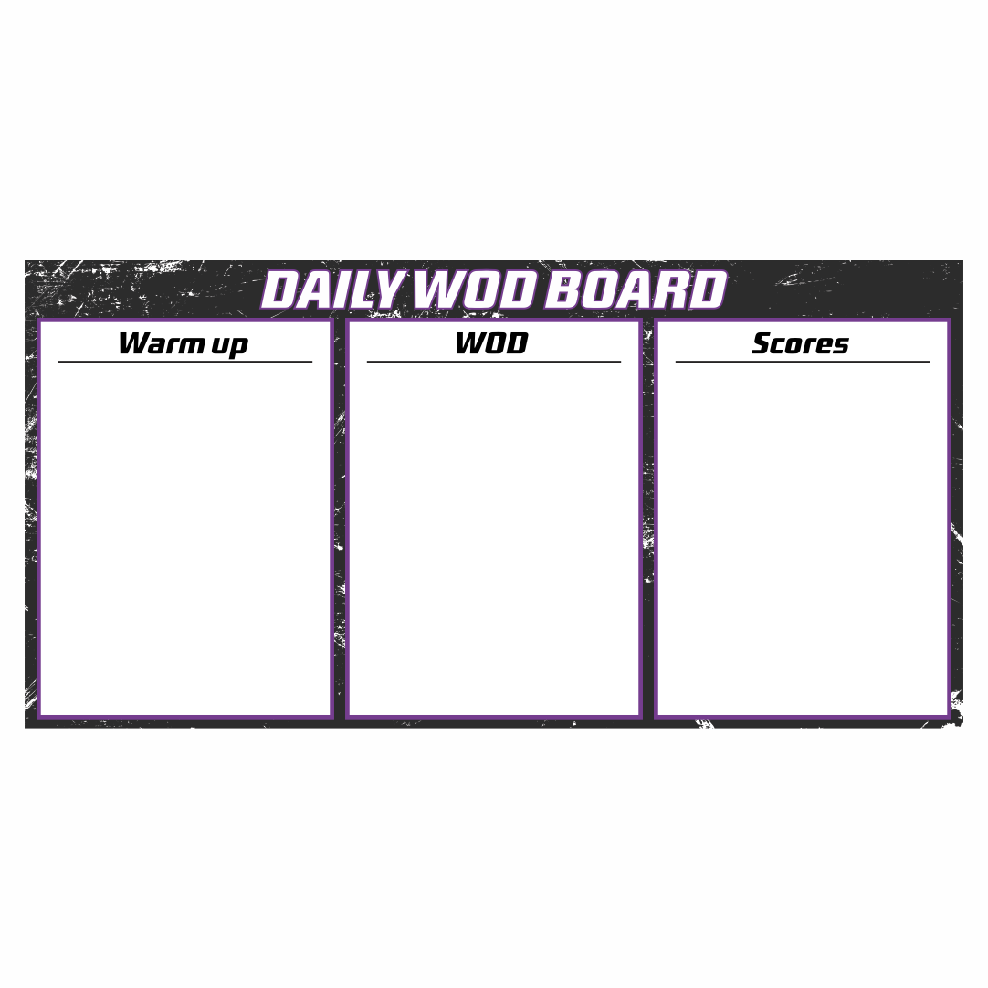 Custom Daily WOD dry erase board for CrossFit gym programming