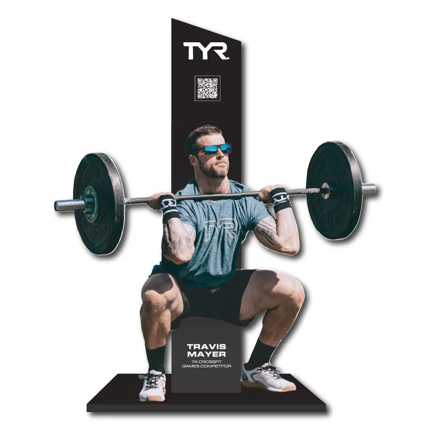 Portable A-frame sign marking designated workout station