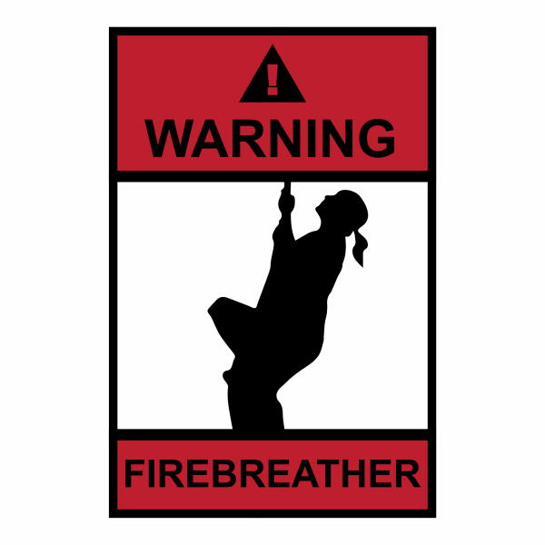 Silhouette of a powerful woman lifting in front of flames and smoke