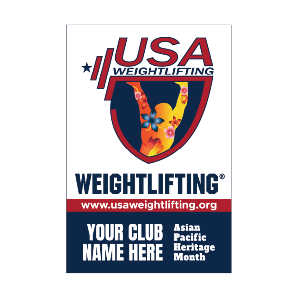 USAW banner honoring Asian Pacific heritage in weightlifting