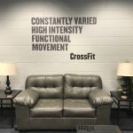 Custom gym wall decals for branding and motivational messaging