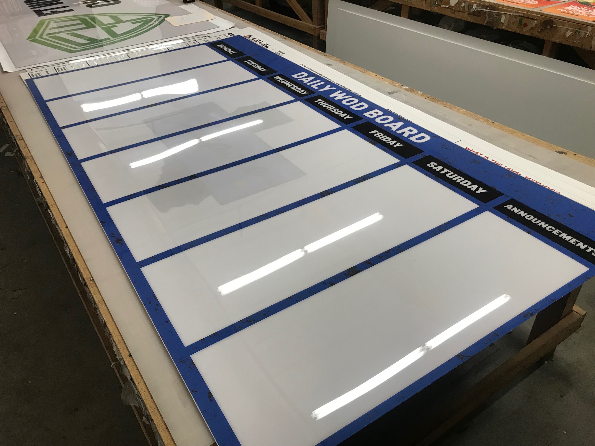 Reusable whiteboard for workouts, goals, and daily planning