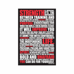 Bold motivational gym sign with an inspiring workout message