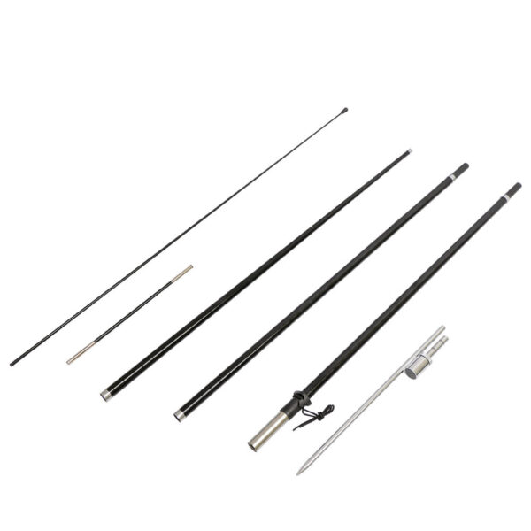 14ft angled feather flag pole set with ground stake base
