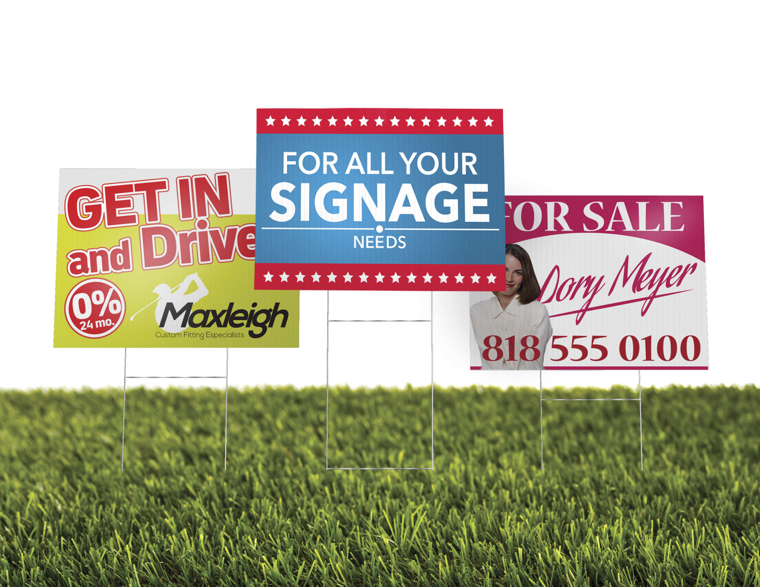 Outdoor coroplast sign used for business or event visibility