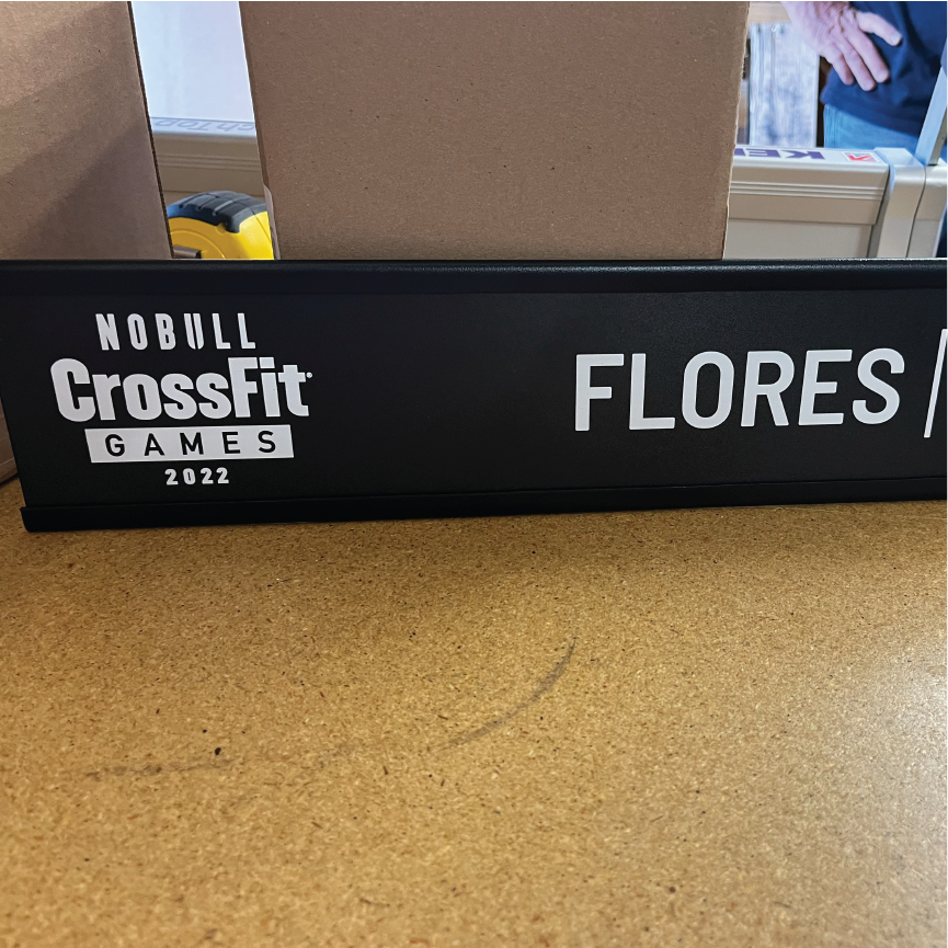 Printed PVC board for retail, fitness, or promotional environments