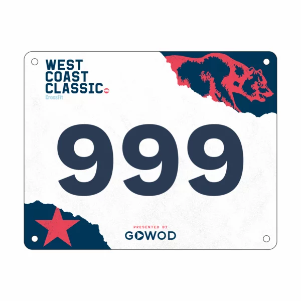 Event-ready custom bib for races or competitions with number 999