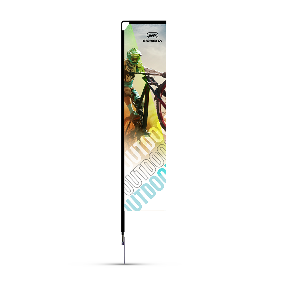 7' rectangle flag for storefronts, trade shows, and small event spaces