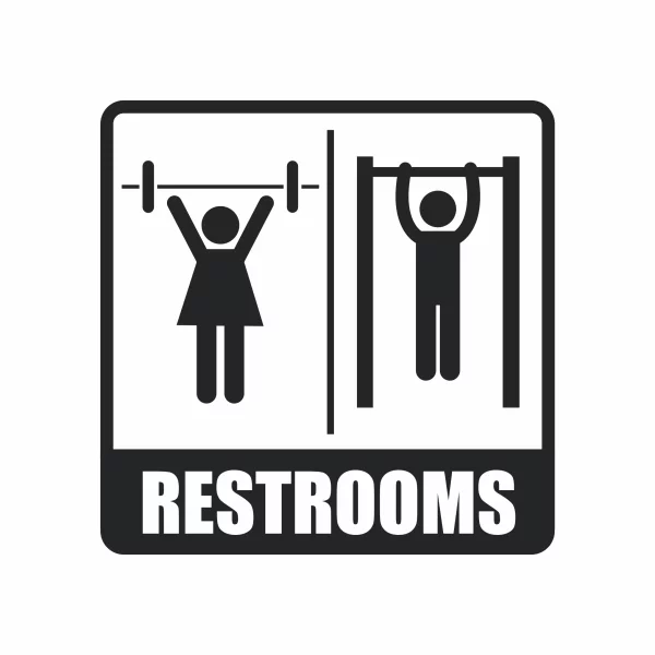 Custom gym restroom sign for easy facility navigation
