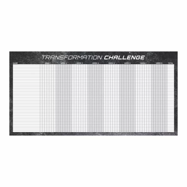 Transformation Challenge Dry Erase Board for CrossFit gym programming and notes