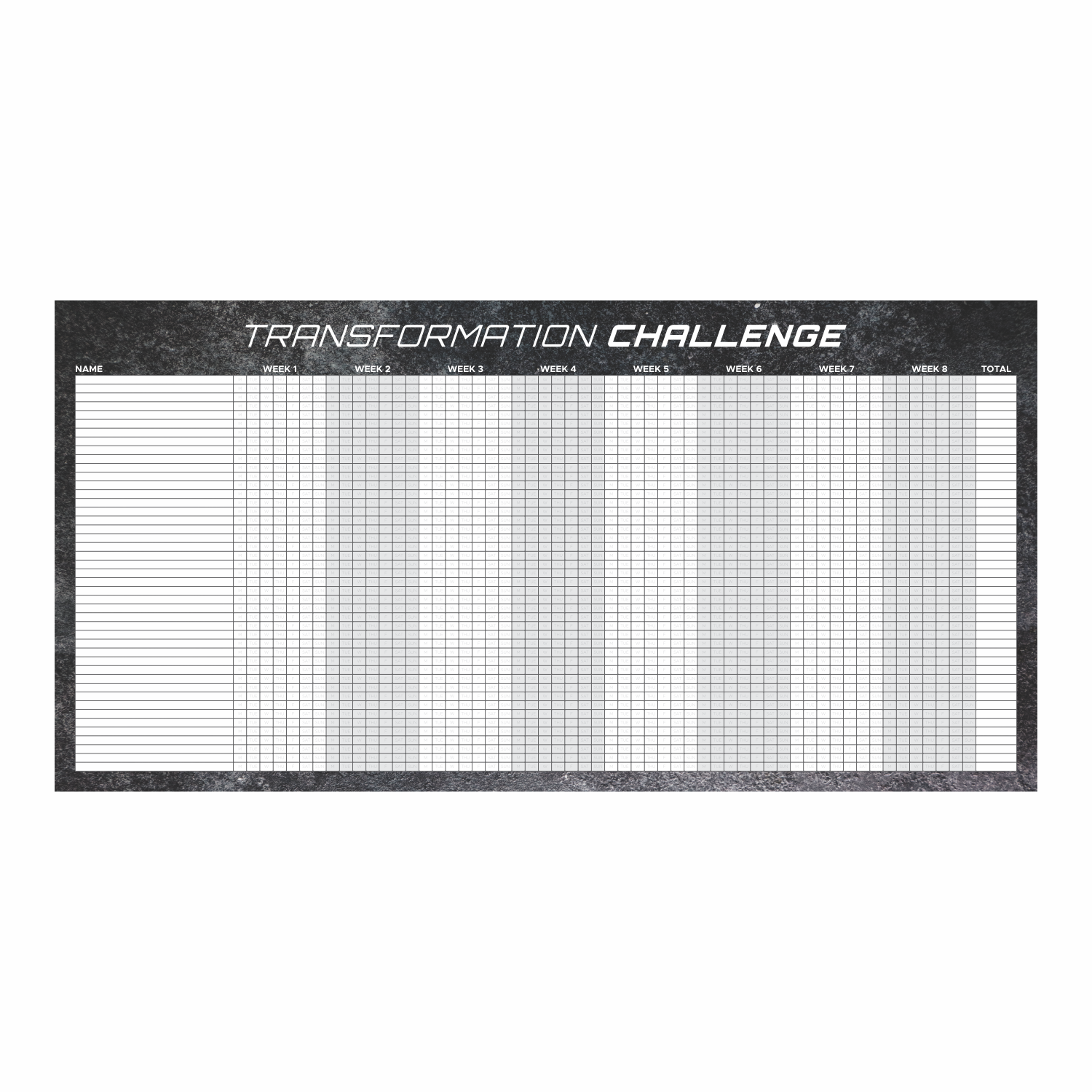 Transformation Challenge Dry Erase Board for CrossFit gym programming and notes