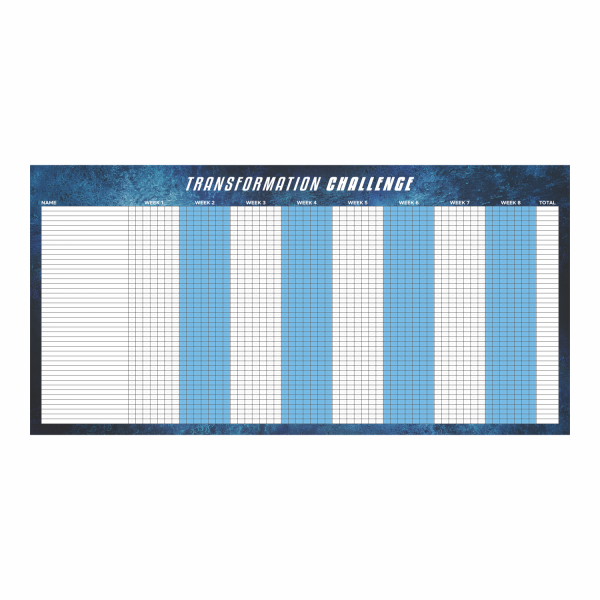 Custom dry erase board for fitness transformation challenges and goals