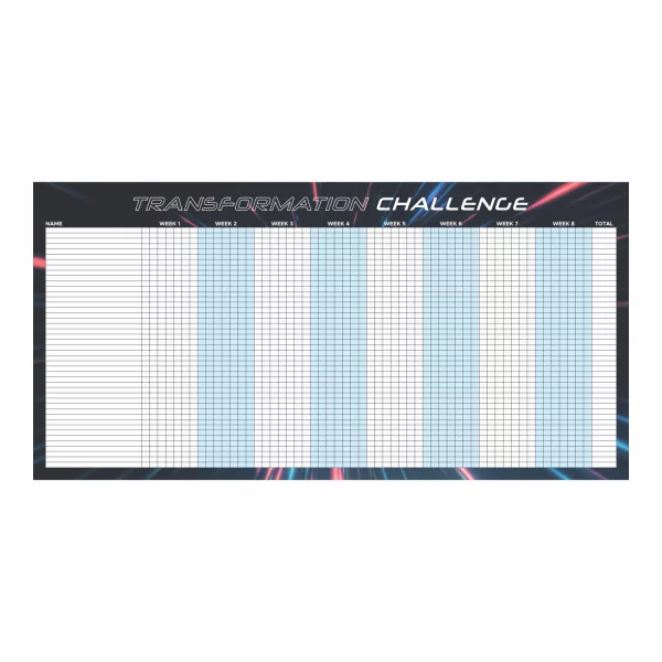 Custom dry erase board for fitness transformation challenges and goals