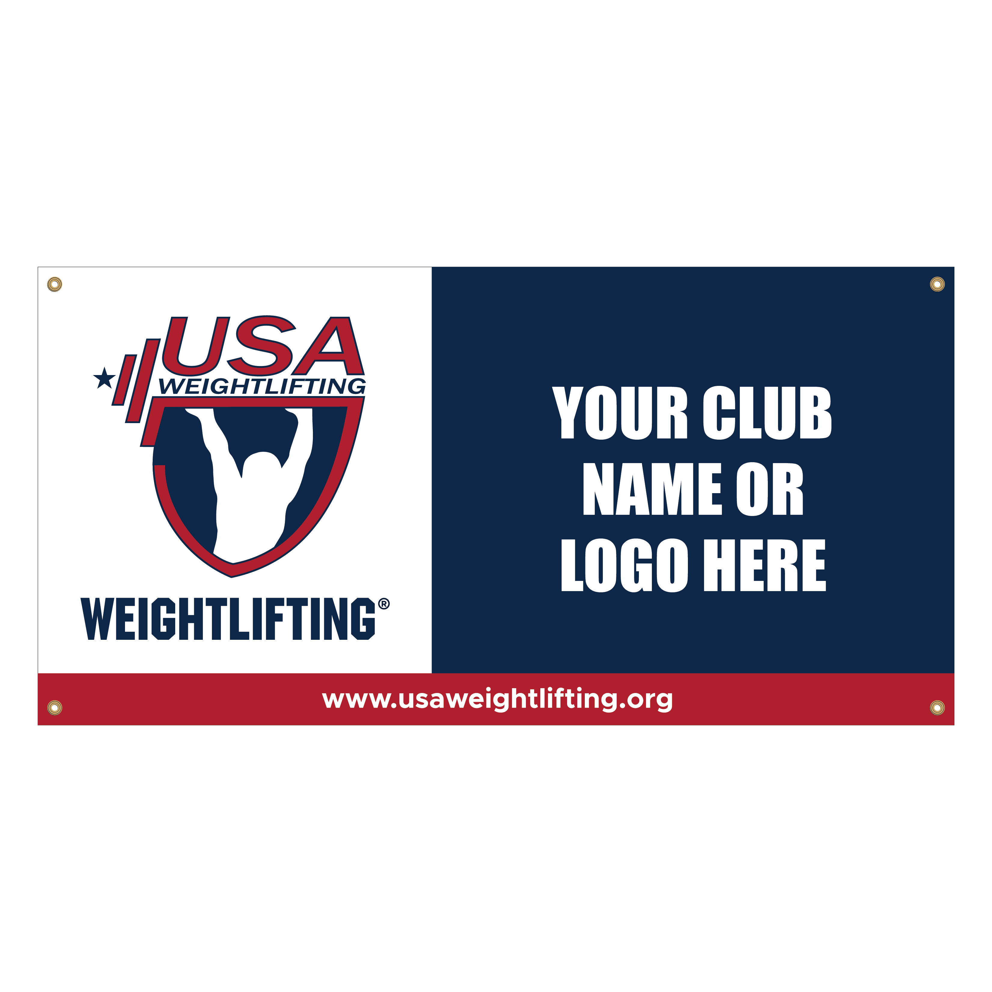 13oz USA Weightlifting banner to showcase safe training commitment