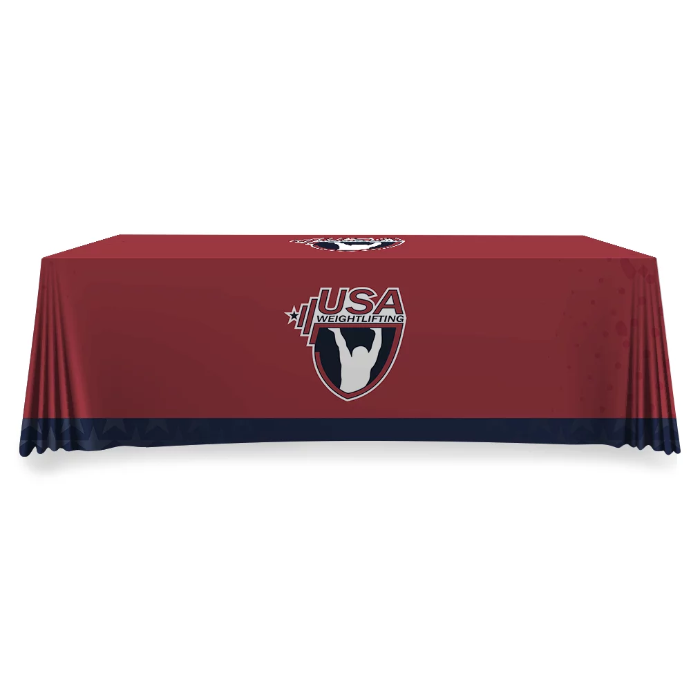 Custom USAW tablecloth with full graphic print for gym or expo booths